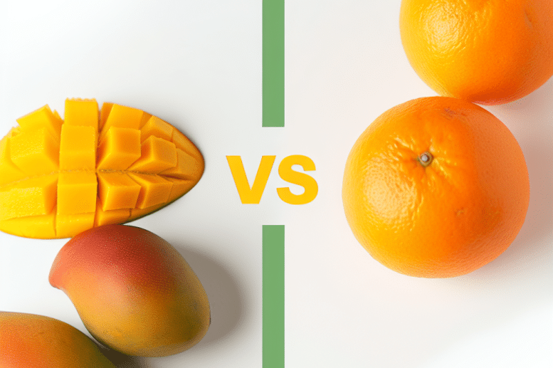 Hvor sunt er mango i forhold til appelsin?