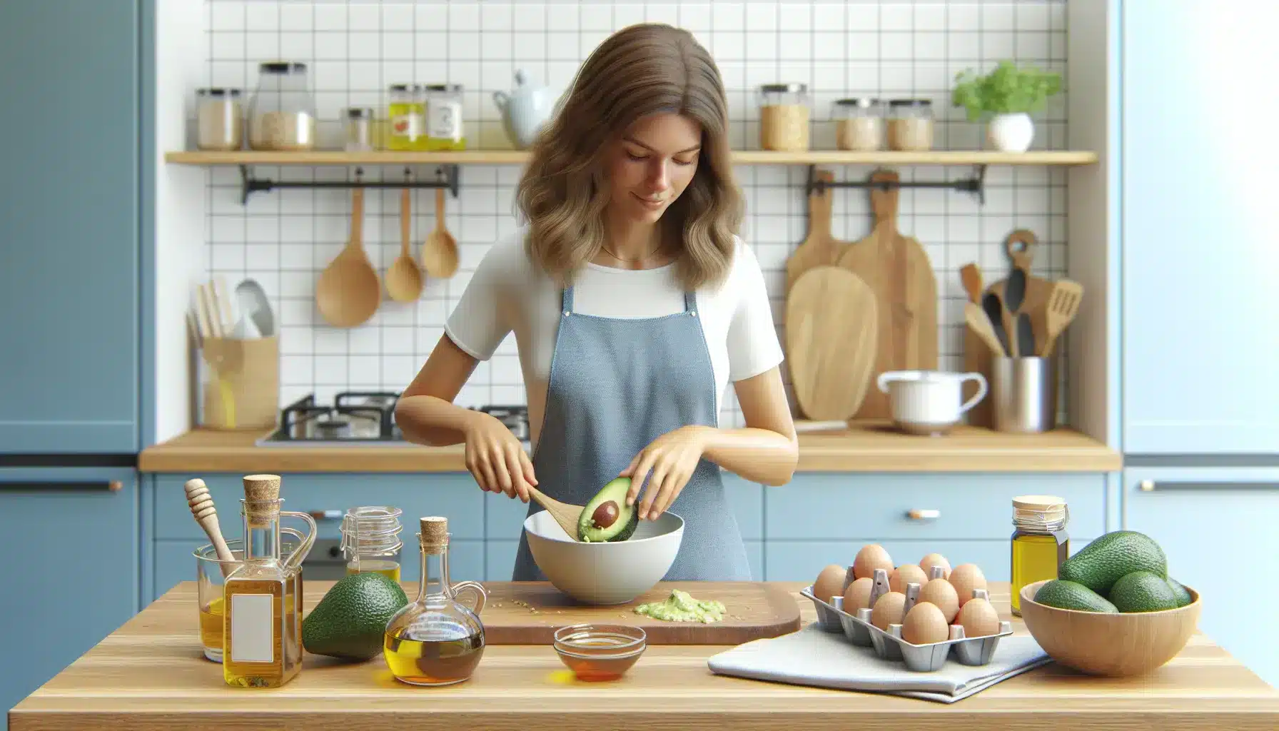 Enkel hjemmelaget hårkur med avokado – naturlig pleie for tørt og livløst hår – illustrasjon 2